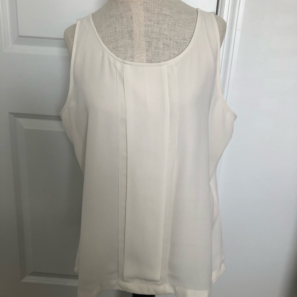 Ann Taylor Elegant White Sleeveless Top